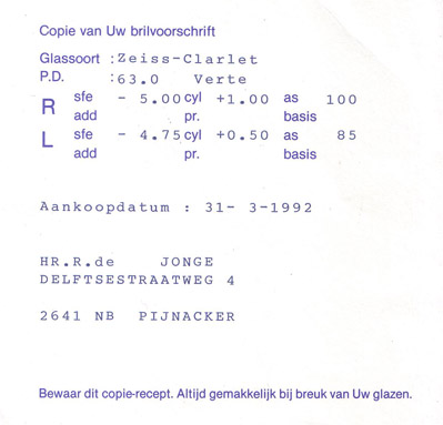 brilvoorschrift 1992